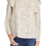 Rebecca Taylor ‎ Silk Vivianna Tie Pullover Blouse Floral Print Size 4 EUC Photo 0