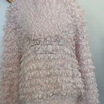 Vintage 90's Adolfo Pink Knit Shaggy Retro Boho Sweater Looped Textured Size M Photo 0