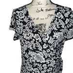 Attention  crossover side tied black &‎ white midi dress medium Photo 4