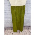MIDGE GRANT Vintage 1970's Cream & Green Silk Maxi Dress Photo 3