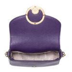 Michael Kors Fulton Leather Flap Crossbody Bag, Purple & Gold Tone Retail $208 Photo 3