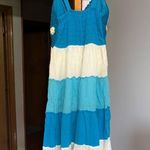 Euro Cotton Knit Midi Dress Blue Photo 1