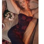 NWT Miss Rosier Floral Print Bustier Bodycon Maxi Dress Grape Women's Size S Purple Photo 2