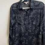 Decree  Black Sheer Half Button Up Blouse Size Medium Photo 0