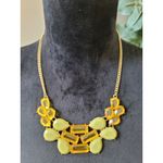 Women's Yellow Statement Bib Necklace With Lobster Clasp Gold Chain Jewelry Photo 1