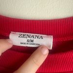 Zenana Outfitters  Bold Red CrewNeck Sweater Oversized S/M Photo 1