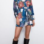 ZARA NWT Satin Effect Short Jumpsuit Floral Print Photo 2