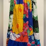 VTG Multicolored Colorful Floral Patterned Patchwork Mid Photo 5