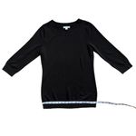 New York & Company Crewneck 3/4 Sleeve Pullover Sweater Black Size Medium Photo 8
