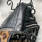 Boutique 8”x6”x3” Leather purse made in USA A true statement piece! Leopard & metallic Photo 4