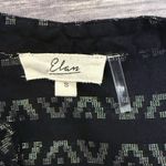 Elan  Black Metallic Silver Sleeveless Tiered V Neck Relaxed Fit Short Dress S Photo 7