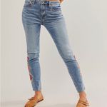 Free People  Jackie Driftwood Embroidered Jeans Photo 4