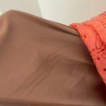 NEW YORK COMPANY NY&CO Eyelet Fit Flare Dress Coral Orange Pink Sleeveless Midi Photo 7