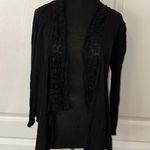 H.I.P. BLACK STRETCH KNIT TRIM CARDIGAN Photo 0