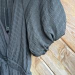 Lulus black midi ruffle puff sleeve v neck dress size medium new NWT Photo 2