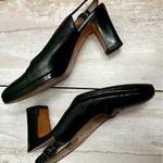 Salvatore Ferragamo Black Leather Slingback Block Heels Office Siren Classic Vtg Photo 11