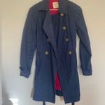 Old Navy Navy Blue Belted Trench Coat Size Small Photo 0