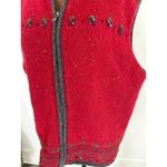 Woolrich Vintage  Womens Hooded Sweater Vest Fair Isle Knit Red XL Lambswool Photo 1