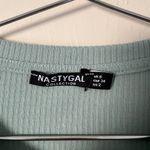 Nasty Gal  Green Ribbed Crewneck Cropped T-Shirt Size 2 Photo 2