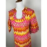 NWT Skirtin Around Zig Zag Print Dress Size 8 Pink Orange Yellow 100% Cotton Photo 11