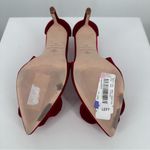 Antonio Melani  Ester Red Velvet High Heels size 8 Side Cutouts Romantic Rosette Photo 9