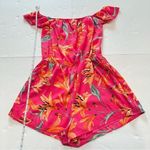 Lulus After Sunset Magenta Pink Floral Off the Shoulder Romper SMALL Photo 9
