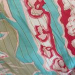 La Plage Tiered Ruffle Maxi Dress Block Print 100% Cotton Pockets Small Photo 4