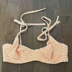 Abercrombie and Fitch orange gingham curve love seersucker tie bikini top Size M Photo 2