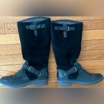 UGG  Thomsen Black Suede Knee-High Shearling Lined Winter Boots in Black.  Size 6 Photo 1