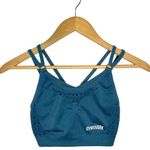 Gymshark Bra Top Womens XS Energy Seamless Strappy Laser Cut Workout Stone Blue Photo 1