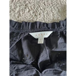 Adiva‎ Eyelet Open Knit Black Tassel Top Size Medium Photo 2