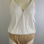 WAYF faux wrap, white spaghetti, strap tank, bodysuit size XL. NWT Photo 0