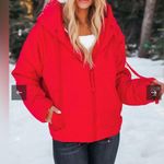 VICI Stay Awhile Pocketed Hooded Puffer Jacket - Red Photo 1