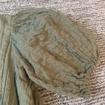 Abercrombie & Fitch  Olive Green Puff Sleeve Trapeze Mini Dress Photo 4