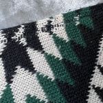 Bear Dance Cardigan Sweater Womens Small Green White Black Patterned Aztec Photo 7