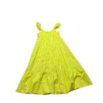 Skies Are Blue  Lime Yellow Tiered Maxi Dress Large Photo 2