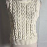 Faherty  Cream Cable Knit Vest Small Photo 0