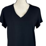 Cloth & Stone  Small Mini T-Shirt Dress Stretch Cap Sleeve V-Neck Hi-Low Black Photo 1