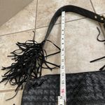 Faux Suede Fringe Rhinestone black Shoulder Bag boho tassels purse tote Photo 4
