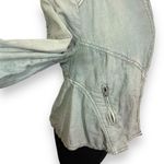 Free People  Linen Blend Snap Front Moto Jacket Photo 4