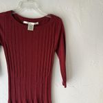 Max Studio Dress Y2k Medium Red Sweater Knit Fit Flare Ribbed Pullover Photo 2