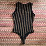 Day & Night  BLACK & GOLD GLITTER STRIPE V CUT BODYSUIT ONE PIECE LEOTARD Photo 4