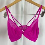 Auden Small Hot Pink Mesh Sheer Bralette Neon Stretchy Pullover Triangle V Neck Photo 0