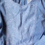 Alexandra Lee Vintage 80'Light Blue Denim Dress with Embroidered Front Size14 P Size 14P Photo 8