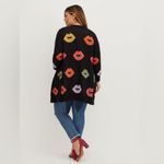 Torrid NWT Sz 4X Lip Print Cardigan Sweater Black Knit Open Front Photo 5