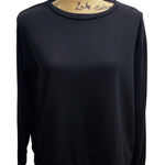 Flora Black Long Sleeve Sweatshirt with Lace Trim Detail Photo 0