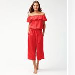 Tommy Bahama  Off The Shoulder Red Jumpsuit Photo 2
