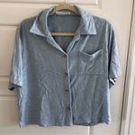 American Threads Sky Blue Textured Shirt Photo 0