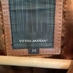 VERO MODA  Button Leather‎ Jacket Brown Medium Photo 2