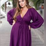 ELF Violet Purple High Low V Neck Tie Waist Dress Handmade in Bali Size XXL NEW Photo 5